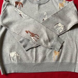 THML Gray Sweater with Horse Motif